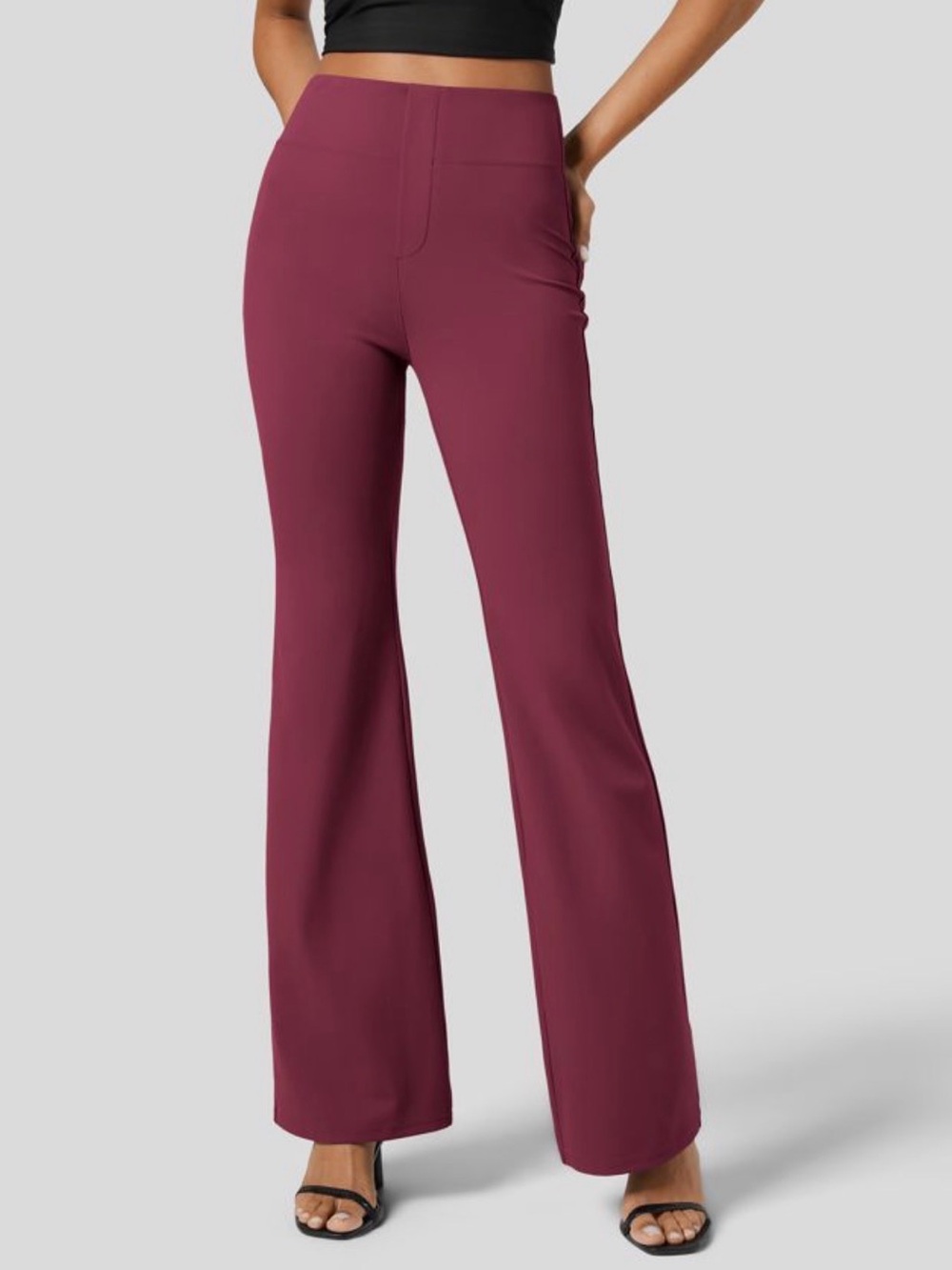 Halara Flex High Waisted Back Side Pocket Slight Flare Work Pants Women’s S-Tall - Picture 3 of 8